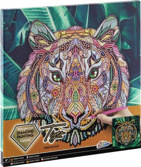 Grafix Diamond Painting lærred 30x30 cm - perlekunst - Tiger
