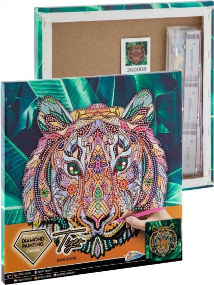 Grafix Diamond Painting lærred 30x30 cm - perlekunst - Tiger