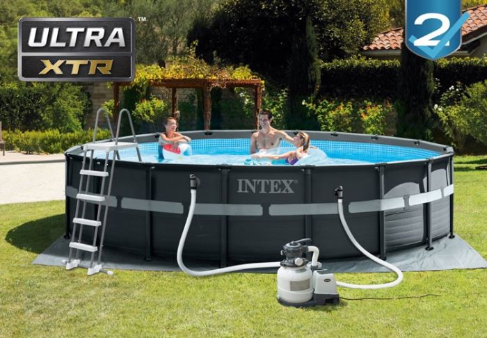 Intex Ultra XTR Frame Pool - rund rambassäng med sandfilterpump - 549 x 132 cm - komplett paket