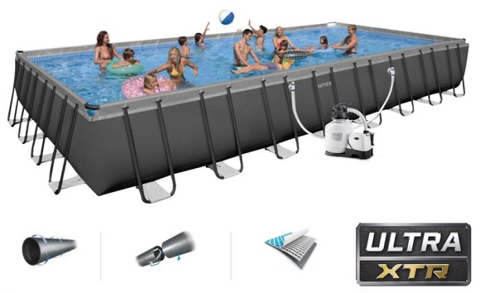 Intex Ultra XTR Premium Pool - rambassäng med sandfilterpump - 975 x 488 x 132 cm - komplett paket