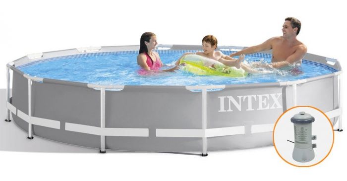 Intex Prism Frame Pool - rund rambassäng med filterpump - 366 x 76 cm