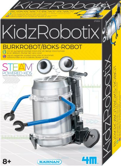 KidzRobotix boks-robot - lag en robot med brusboks - eksperimentsett fra 8+