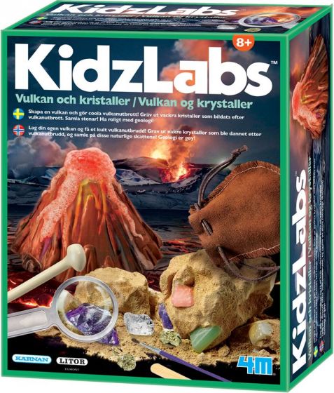 KidzLabs vulkan og krystaller - eksperimentsett fra 8+