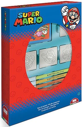 Multiprint Super Mario Bros Stempelsett - 4 stempler og 7 tusjer