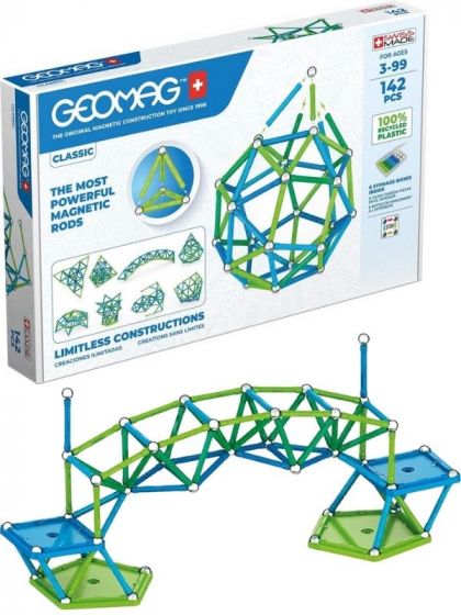 Geomag Classic Green Line - magnetisk byggesett i resirkulert plast - 142 deler