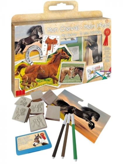 Multiprint Horses Stempelsett - 7 stempler og 3 tusjer