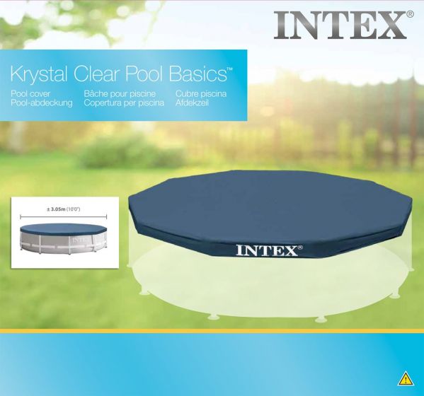Intex Pool Cover - overtræk med drænhuller til runde rammebassiner 305 cm