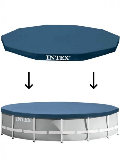 Intex Pool Cover - overtræk med drænhuller til runde rammebassiner 457 cm