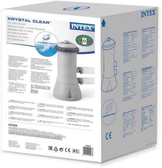 Intex Krystal Clear filterpumpe til basseng - 3785 liter i timen - filterinnsats A