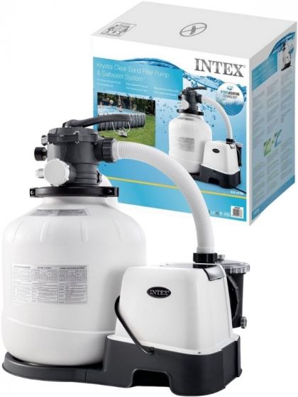 Intex Krystal Clear sandfilterpumpe og saltvannssystem - 10 000 liter i timen