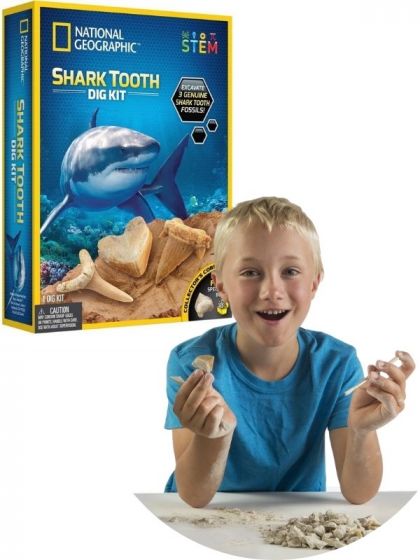 National Geographic Shark Tooth utgravingssett - grav fram haitenner