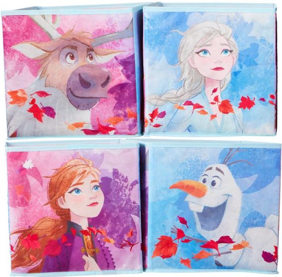 Disney Frozen 2 oppbevaringsbokser i stoff - 4 stk - 28 x 28 cm