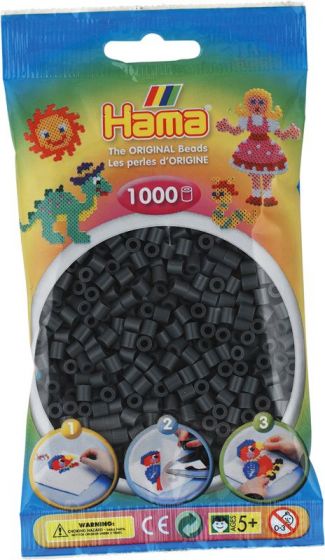Hama Midi 1000 perler - mørk grå