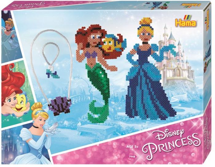 Hama Midi Disney Princess presentask med pärlor och pärlplatta - 4000 pärlor