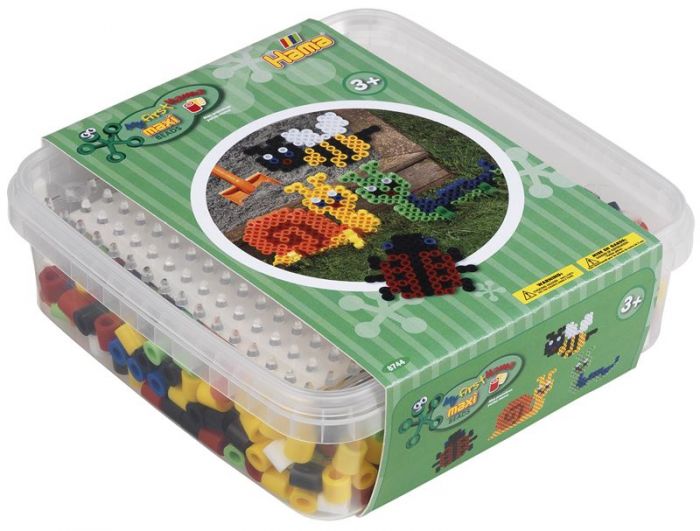 Hama Maxi box med rörpärlor och pärlplatta insekter - 600 pärlor