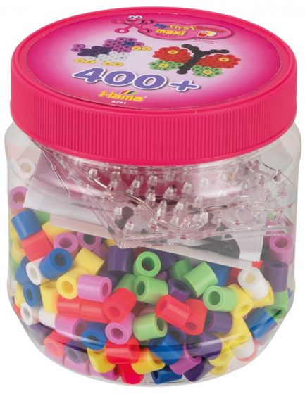 Hama Maxi rosa boks - 400 Maxi perler og 2 perlebrett
