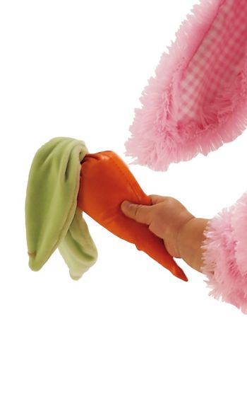 Kaninkostyme med lue og gulrot - rosa - 12-18 mnd
