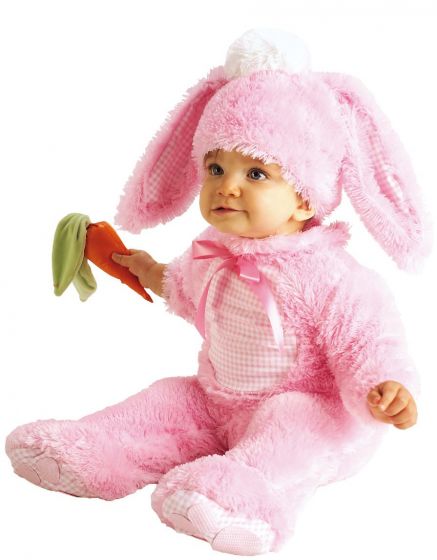 Kaninkostyme med lue og gulrot - rosa - 18-24 mnd