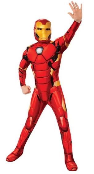 Avengers Iron Man maskeradkläder - small - 4-6 år - heldräkt med skoöverdrag och mask