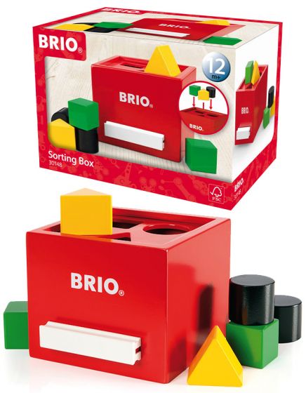BRIO klassisk puttekasse med 7 klodser - rød - 30148