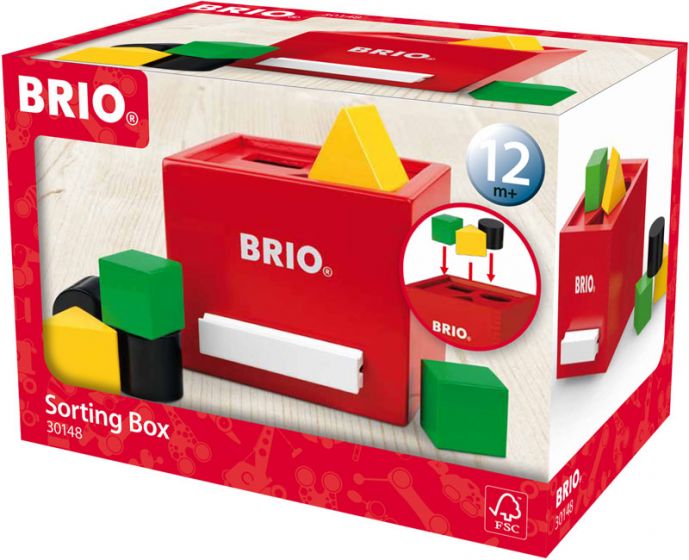 BRIO klassisk put-i-kasse med 7 klodser - rød - 30148