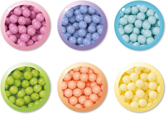 Aquabeads Pastel Solid Bead refill-sett med 800 vannperler i 6 forskjellige pastell-farger