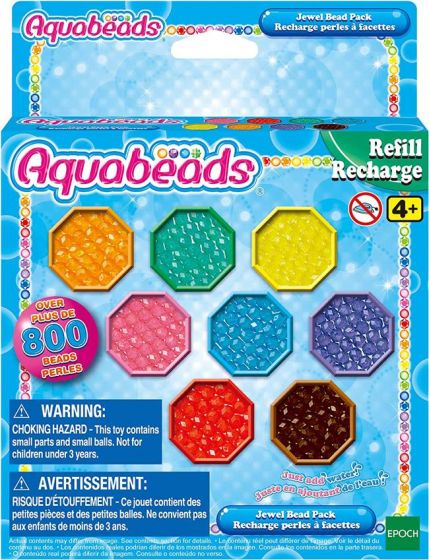 Aquabeads Jewel Bead refill-sett med 800 vannperler i 8 forskjellige farger