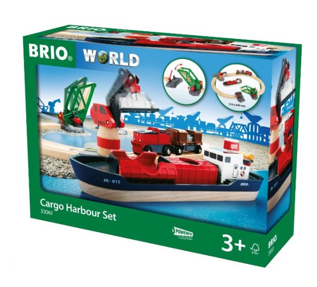 BRIO Cargo havnesett - 16 delers tretogbane - 33061