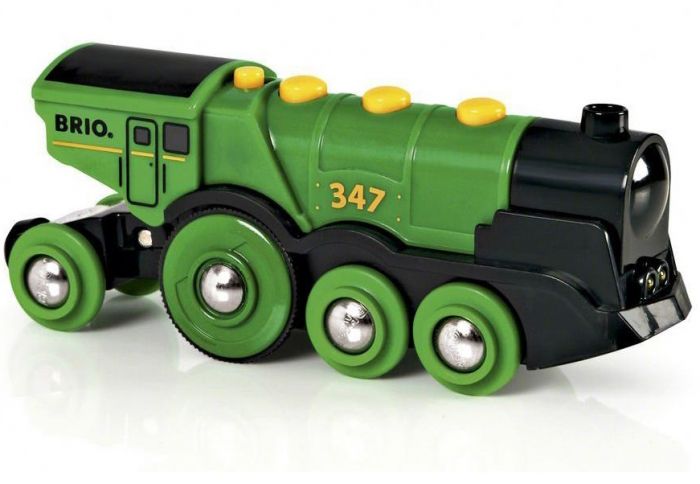 BRIO World Stort grønt lokomotiv 33593 - batteridrevet med lys og lyd