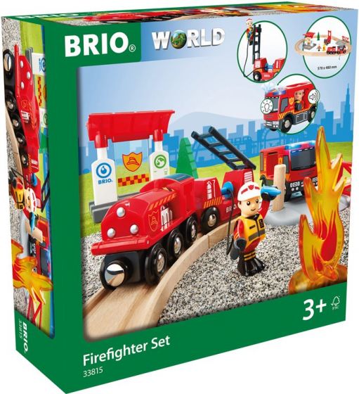 BRIO World Togbanesæt med brandmandstema 33815