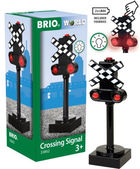 BRIO World Skylt järnvägsövergång med ljus 33862