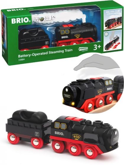 BRIO World Ångtåg 33884 - batteridrivet tåg med vagn
