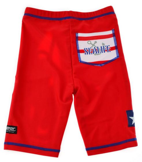 Swimpy UV-shorts Sealife rød - str 98-104