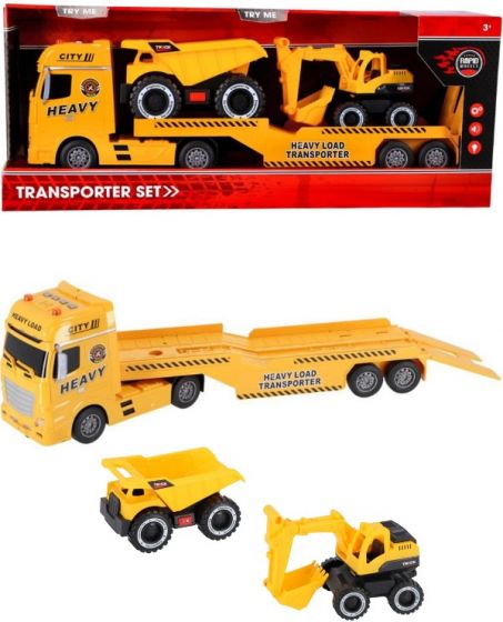 Rapid Wheels tungvekts transporter 54 cm med lys og lyd - gravemaskin og dumper følger med