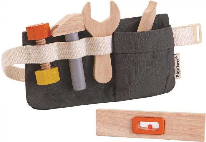 PlanToys Verktøybelte med verktøy i tre - 7 deler