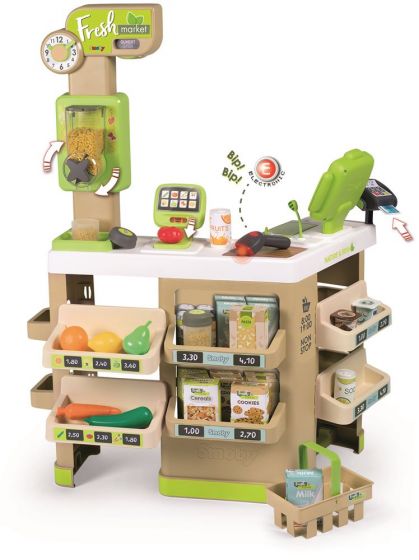 Smoby Fresh market - organisk lekebutikk med lys og lyd - med handklekurv, lekemat og mer
