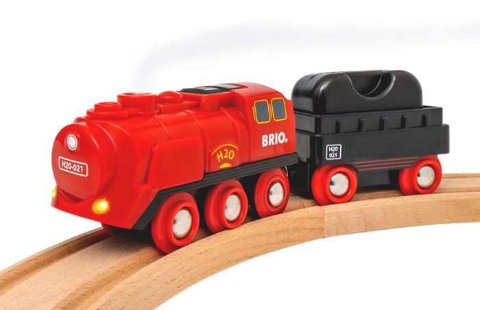 BRIO World Damplokomotiv togsett 36017 - lekesett med togskinner, batteridrevet lokomotiv med dampeffekter og lys