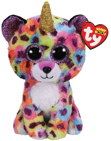 TY Beanie Boos 15 cm Giselle regnbågsfärgad leopard med horn - regular