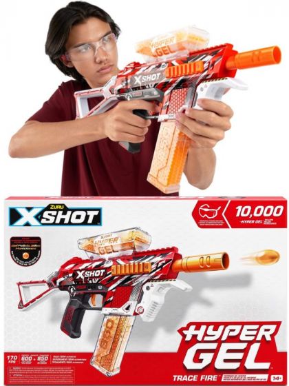 Zuru X-shot Hyper Gel Trace Fire blaster med 10000 gellets - lekegevær som skyter gelekuler