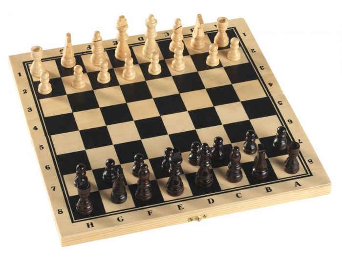 Alga Schackspel i trä - hopfällbart