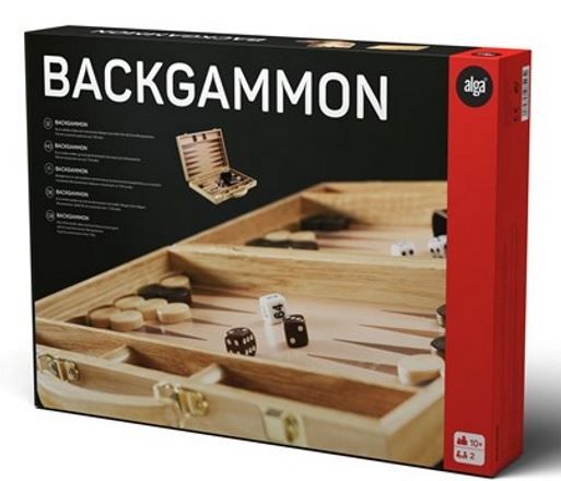 Backgammon tärningsspel i trä - strategispel i väska