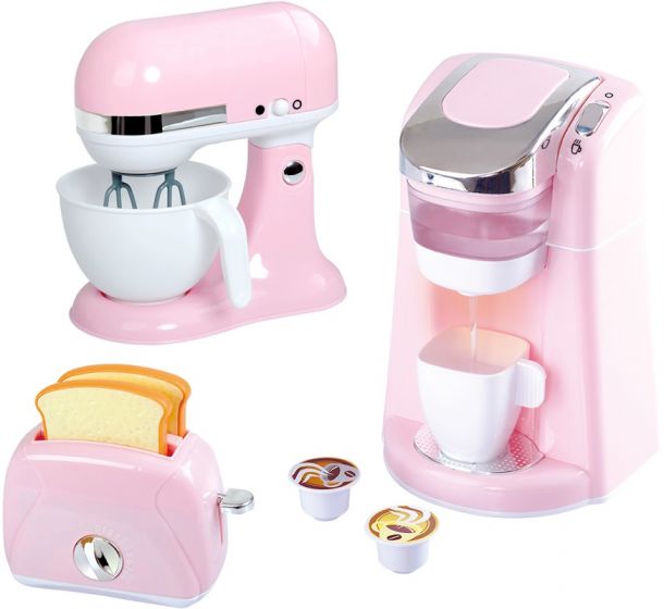 Eksklusivt kjøkkensett til barn - kaffemaskin, kjøkkenmaskin og brødrister