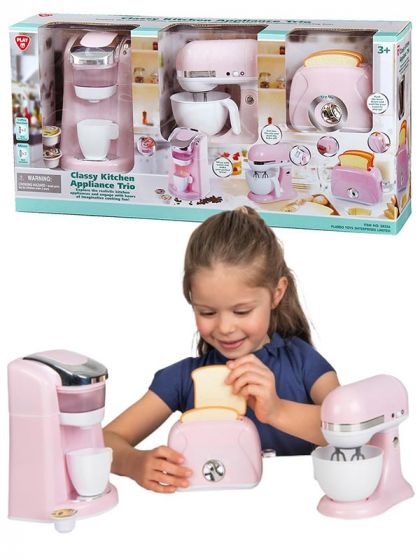 Eksklusivt kjøkkensett til barn - kaffemaskin, kjøkkenmaskin og brødrister