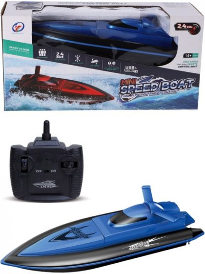Fjernstyret Speedbåd 32 cm lang - blå