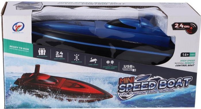 Fjernstyret Speedbåd 32 cm lang - blå