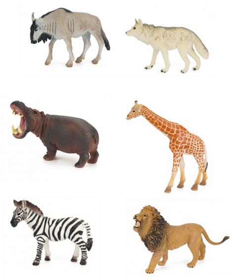 Animal World figursæt med vilde dyr - 6 figurer