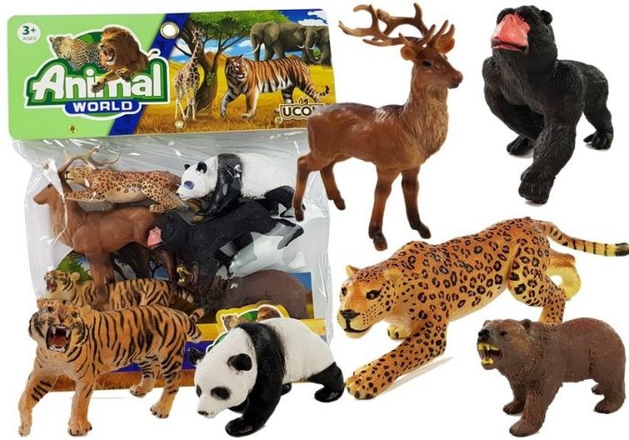 Animal World figursett ville dyr - 6 figurer