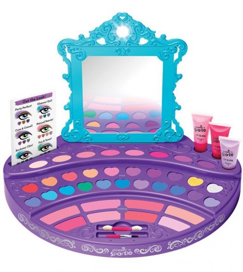 Shimmer 'n Sparkle sminkesett med speil - 40 forskjellige farger til lepper, øyne og kinn