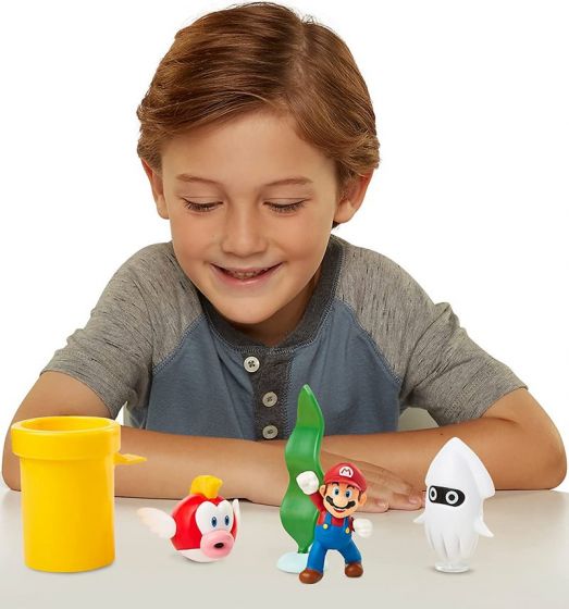 Nintendo Super Mario undervannssett - diorama figursett - 6 cm