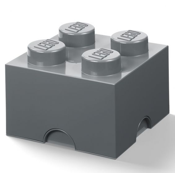 LEGO Storage Brick 4 - förvaringslåda med lock - 25 x 25 cm - dark stone grey